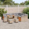 vidaXL Gartensofa-set mit Kissen 13 pcs Beige und Hellgrau