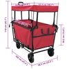 vidaXL Klapp-Handwagen Rot 105 x 56,5 x 116 cm Oxford-Stoff