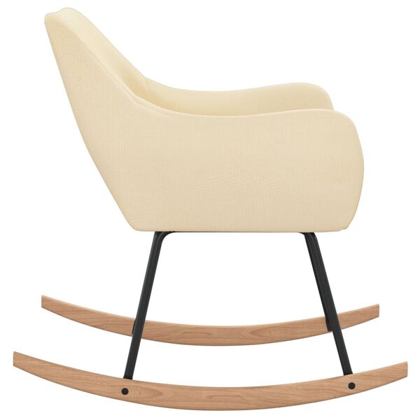 vidaXL Schaukelstuhl Creme Stoff