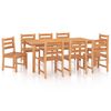 vidaXL 9-tlg. Garten-Essgruppe Massivholz Teak