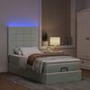 vidaXL Ottoman-Bett mit Matratzen & LEDs Hellgrau 80x200 cm Samt