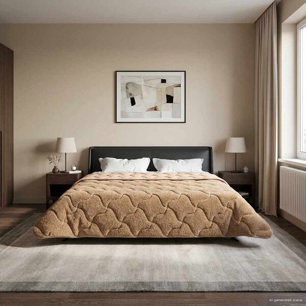 vidaXL Sommerdecke Taupe 200 x 220 cm Mikrofaser und Teddy-Fleece