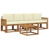 vidaXL Outdoor-Sofagarnitur 5 stk. 4-Sitzer Natur und Creme
