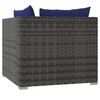 vidaXL 11-tlg. Garten-Lounge-Set mit Kissen Poly Rattan Grau