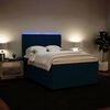 vidaXL Boxspringbett mit Matratze Blau 140x200 cm Samt