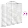 vidaXL Gabionen mit Hochbogen 7 Stk. 200x30x180/200cm Verzinktes Eisen