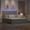 vidaXL Bett mit LED-Lichtleisten Hellgrau 180 x 200 cm Stoff