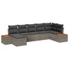 vidaXL Gartensofa-set mit Kissen 7 pcs Grau Poly Rattan