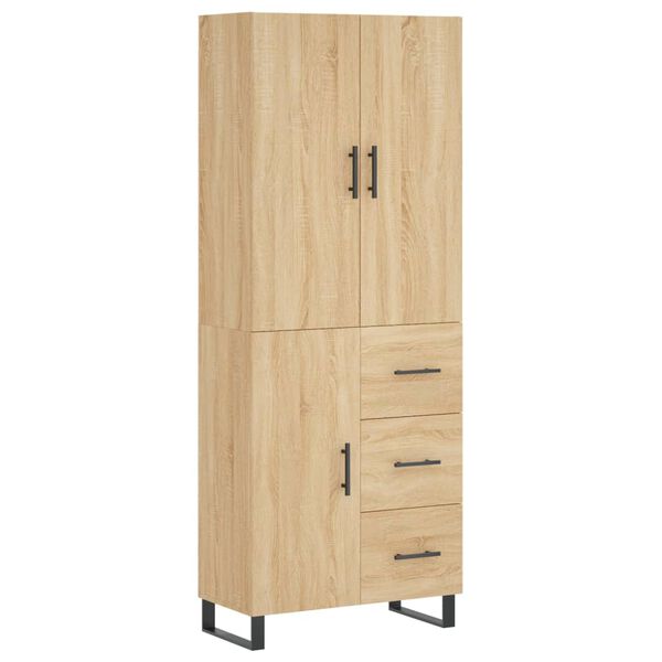 vidaXL Highboard Sonoma-Eiche 69,5x34x180 cm Holzwerkstoff