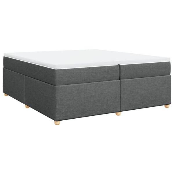 vidaXL Boxspringbett mit Matratze Dunkelgrau 200x200 cm Stoff