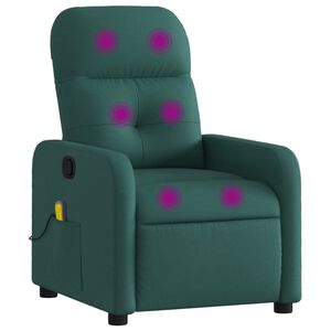 vidaXL Massage-Relaxsessel, dunkelgr&uuml;ner Stoff