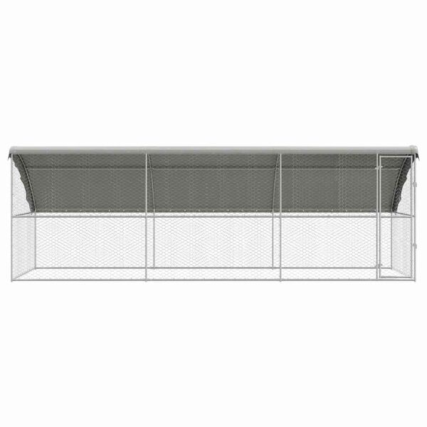 vidaXL Hundek&auml;fig 3 pcs Silber 6 x 2 x 2 m Verzinkter Stahl