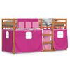 vidaXL Etagenbett ohne Matratze Braun & Rosa 90x200 cm Massivholz Kiefer