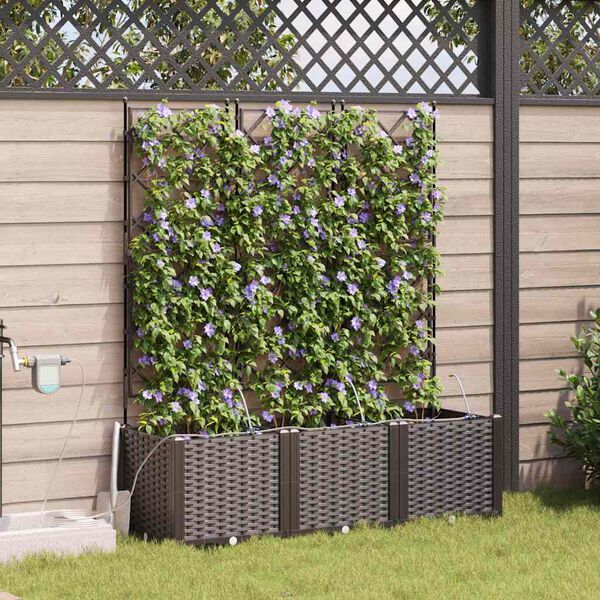 vidaXL Garten-Pflanzgef&auml;&szlig; 3 pcs Braun Stahl
