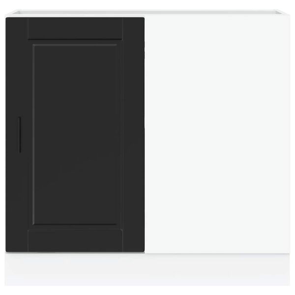 vidaXL K&uuml;chenunterschrank &bdquo;Porto&ldquo; Schwarz Holzwerkstoff