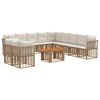 vidaXL Gartensofa-set 12 stk. Nat&uuml;rlich und Cremwei&szlig; Poly-Rattan