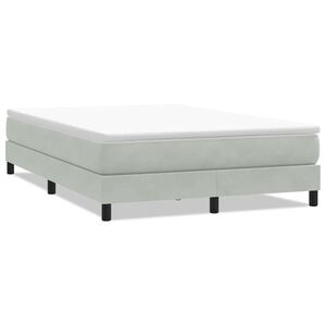 vidaXL Boxspringbett ohne Matratze Hellgrau 160x210 cm Samt
