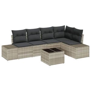 vidaXL Gartensofa-set mit Speicher Hellgrau Poly-Rattan