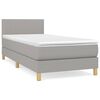vidaXL Boxspringbett mit Matratze Hellgrau 100x200 cm Stoff