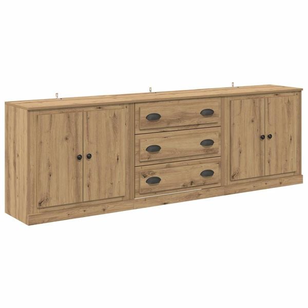 vidaXL Sideboards 3 pcs Artisan-Eiche 70 x 35,5 x 67,5 cm
