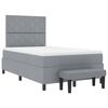 vidaXL Boxspringbett mit Kopfteil Hellgrau 120 x 200 cm Stoff