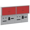 vidaXL Werkzeugschrank und Pegboard Set 6 pcs Rot 200 x 20 x 115 cm