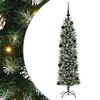 vidaXL Künstlicher schlanker Weihnachtsbaum Grün und Weiß 150 cm