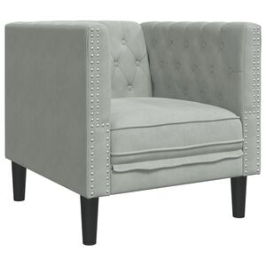 vidaXL Chesterfield-Sessel Hellgrau Samt