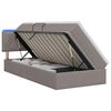 vidaXL LED-Speicherbett mit Matratze Taupe 90 x 200 cm Stoff