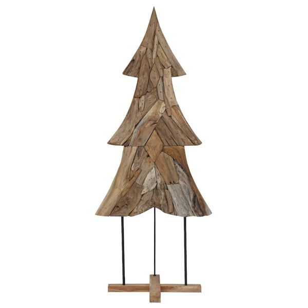 vidaXL Weihnachtsbaum mit Ständer Braun 180 cm Massivholz Teak