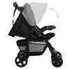 vidaXL 3-in-1 Kinderwagen Hellgrau und Schwarz Stahl