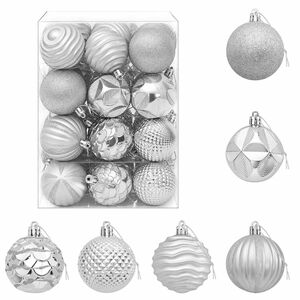 vidaXL Weihnachtskugelset 36 stk. Silber 6 cm Polystyrol