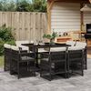 vidaXL 9-tlg. Garten-Essgruppe mit Kissen Beige Poly Rattan