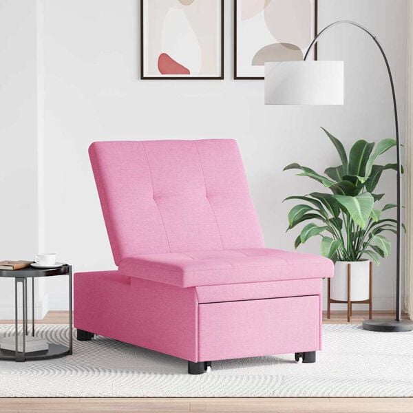 vidaXL Schlafsofa Ausziehbar Rosa 194 x 50 x 82 cm Stoff
