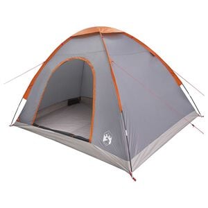 vidaXL Campingzelt 4 Personen Grau und Orange
