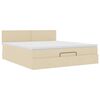 vidaXL Ottoman-Bett mit Matratze & LEDs Creme 160x200 cm Stoff