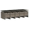 vidaXL 15-tlg. Garten-Essgruppe mit Kissen Grau Poly Rattan