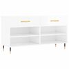 vidaXL Schuhbank Hochglanz-Wei&szlig; 102x35x55 cm Holzwerkstoff