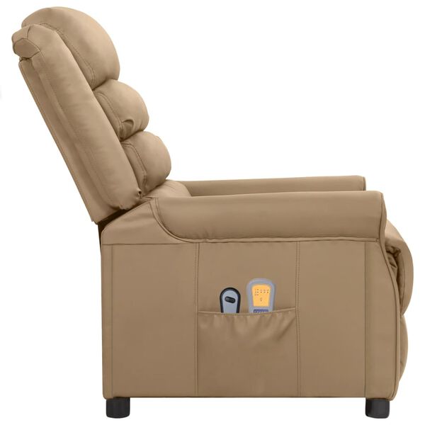 vidaXL Massagesessel Elektrisch Cappuccino-Braun Kunstleder