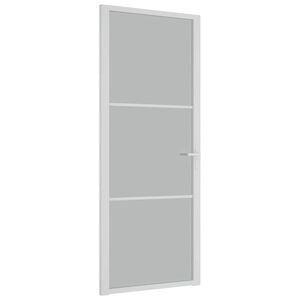 vidaXL Innent&uuml;r 83x201,5 cm Wei&szlig; Mattglas und Aluminium