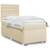 vidaXL Boxspringbett mit Matratze Creme 90x190 cm Stoff