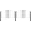 vidaXL Gartenzaun mit Speerspitze Stahl 359 x 125 cm Schwarz