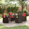 vidaXL Garten Essgruppe 5 pcs Braun Poly Rattan