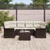 vidaXL Gartensofa-set mit Kissen 7 pcs Braun Poly-Rattan