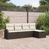 vidaXL Garten-Sofa-Set 5 pcs Braun und Creme 234 x 117 x 85 cm