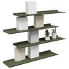 vidaXL Schwebendes Regal 4 pcs Olive Gr&uuml;n 80 x 18 x 2,5 cm Stahl