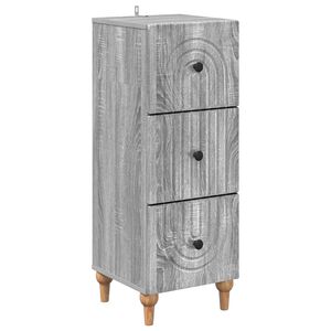 vidaXL Schubladenschrank 33 x 34,5 x 90 cm Holzwerkstoff Sonoma-Grau