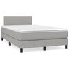 vidaXL Boxspringbett mit Matratze & LED Hellgrau 120x190 cm Stoff