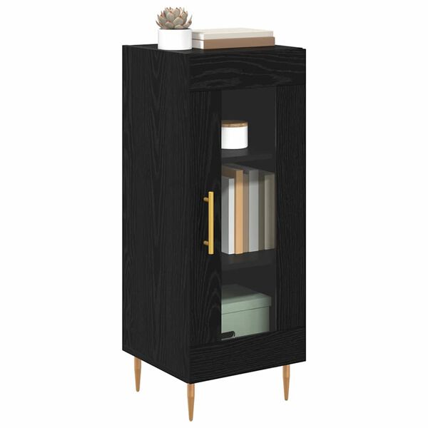 vidaXL Sideboard Schwarz Eichen-Optik 34 x 34,5 x 90 cm Holzwerkstoff