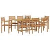 vidaXL Garten Essgruppe 9 pcs Braun Massivholz Teak